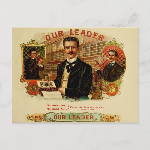 Vintage Cigar Box Label Postcard