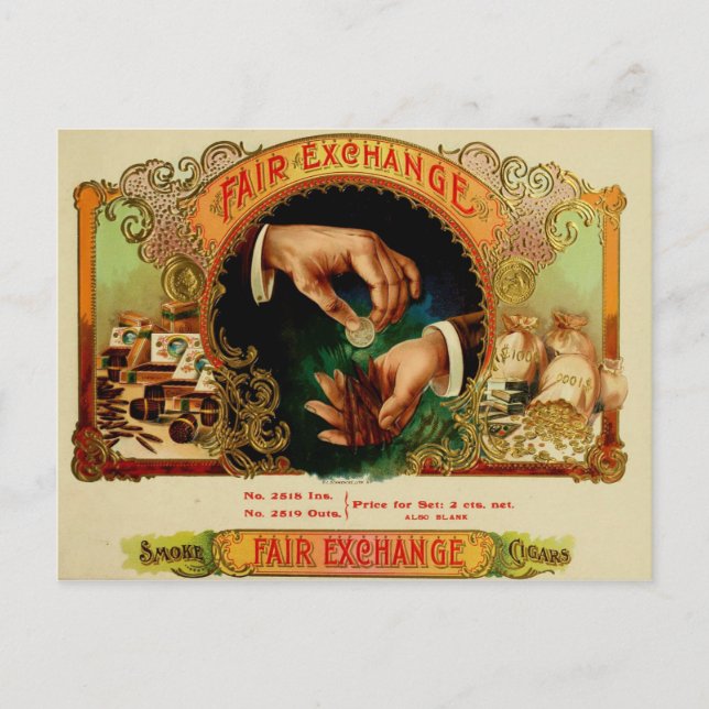Vintage Cigar Box Label Postcard (Front)