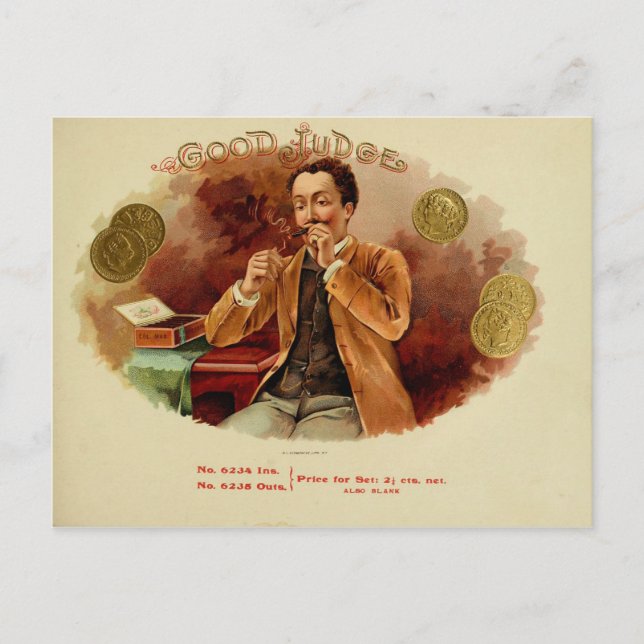 Vintage Cigar Box Label Postcard (Front)