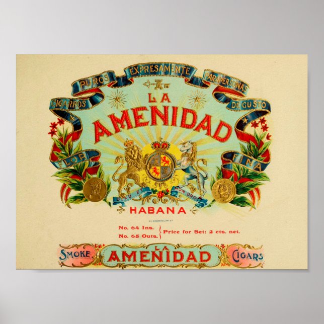 Vintage Cigar Box Label Poster (Front)
