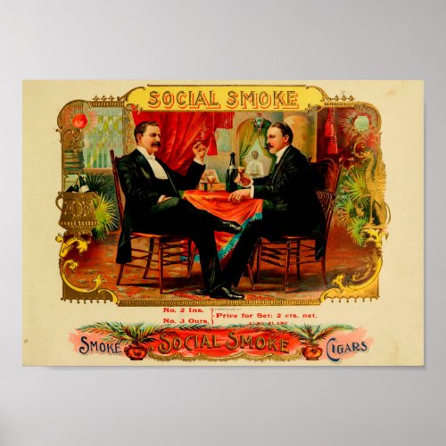 Vintage Cigar Box Label Poster