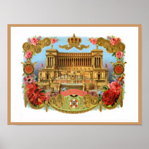 Vintage Cigar Box Label _ Rome Poster