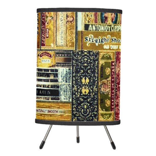 Vintage Cigar Boxes Tripod Lamp (Front)