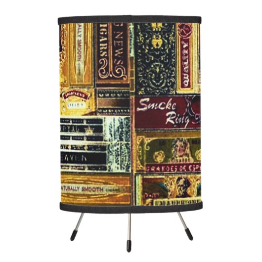 Vintage Cigar Boxes Tripod Lamp (Back)