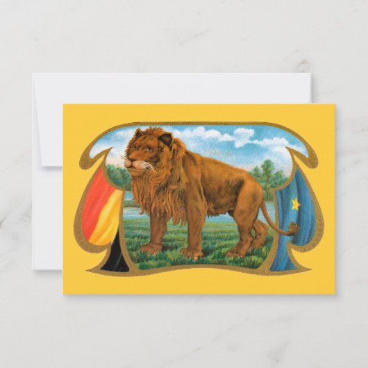 Vintage Cigar Label Art, African Lion in Savannah (Front)