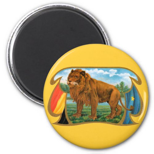Vintage Cigar Label Art African Lion in Savannah Magnet
