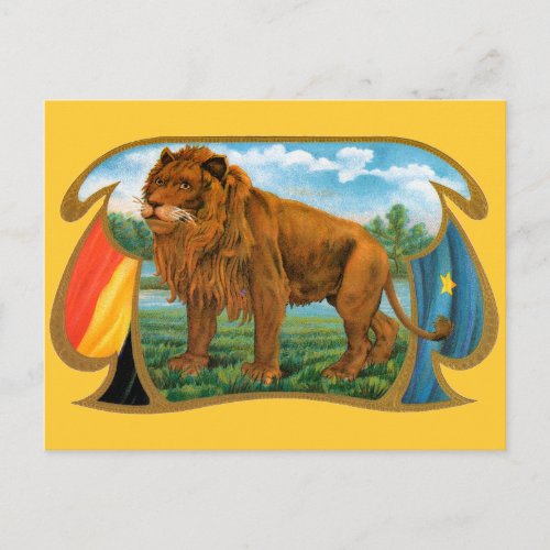 Vintage Cigar Label Art African Lion in Savannah Postcard