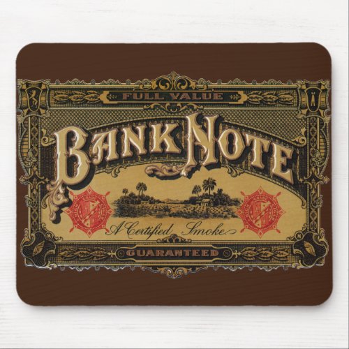 Vintage Cigar Label Art Bank Note Money Finance Mouse Pad