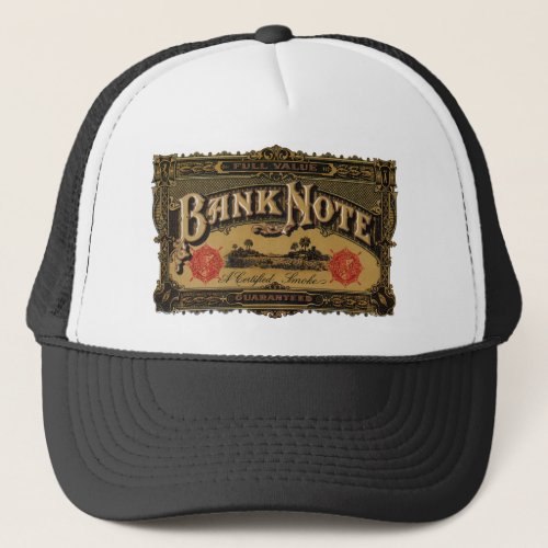 Vintage Cigar Label Art Bank Note Money Finance Trucker Hat