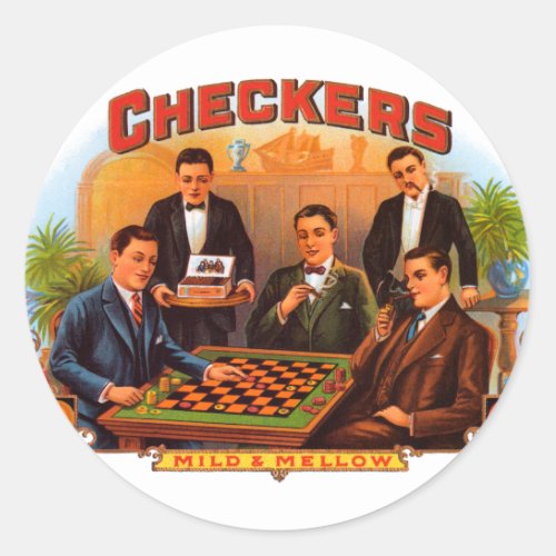 Vintage Cigar Label Art Checkers Mild and Mellow