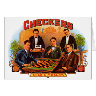 Vintage Cigar Label Art, Checkers Mild and Mellow Cards