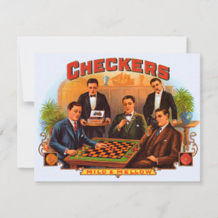 Vintage Cigar Label Art, Checkers Mild and Mellow Cards