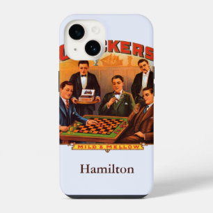 Vintage Cigar Label Art, Checkers Mild and Mellow iPhone 14 Case