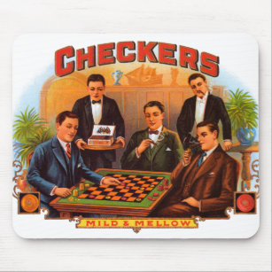 Vintage Cigar Label Art, Checkers Mild and Mellow Mouse Pad