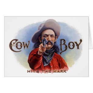Vintage Cigar Label Art, Cowboy Hits the Mark Cards