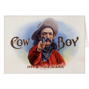 Vintage Cigar Label Art, Cowboy Hits the Mark Cards