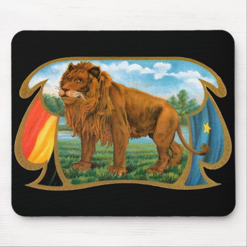 Vintage Cigar Label Art Lion King of the Jungle Mouse Pad