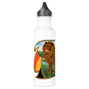 Vintage Cigar Label Art, Lion, King of the Jungle Stainless Steel Water Bottle