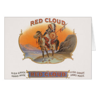 Vintage Cigar Label Art, Red Cloud Indian on Horse Cards