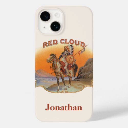Vintage Cigar Label Art Red Cloud Indian on Horse Case_Mate iPhone 14 Case