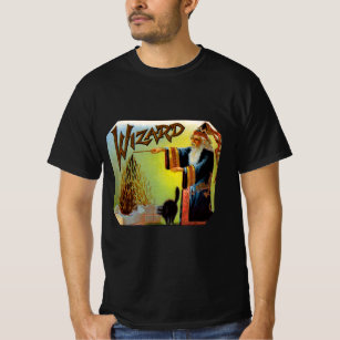 Vintage Cigar Label, Magic Wizard with Black Cat T-Shirt