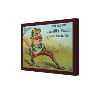 Vintage Cigar Label, Sports Baseball Tansill Punch Canvas Print