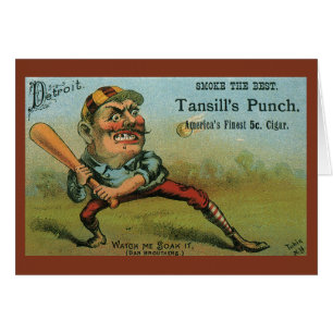 Vintage Cigar Label, Sports Baseball Tansill Punch Cards