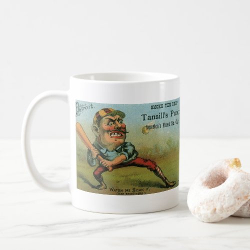 Vintage Cigar Label Sports Baseball Tansill Punch Coffee Mug