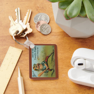 Vintage Cigar Label, Sports Baseball Tansill Punch Keychain