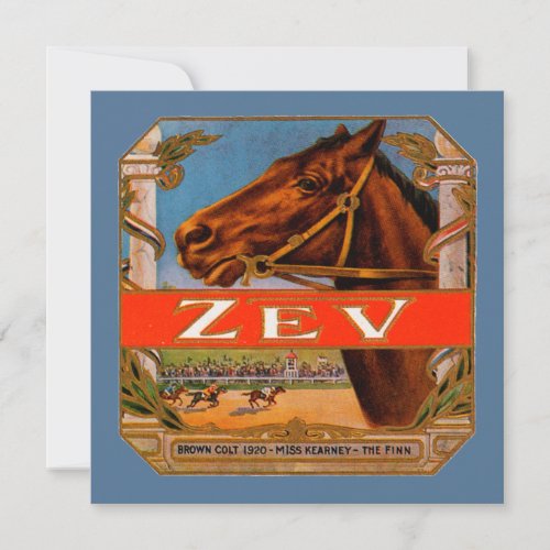Vintage Cigar Label Zev Race Horses Brown Colt