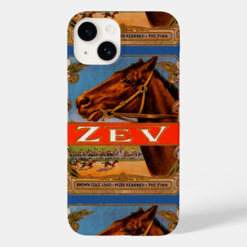 Vintage Cigar Label Zev Race Horses Brown Colt Case_Mate iPhone 14 Case