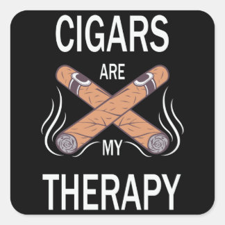 Vintage Cigar Therapy Square Sticker