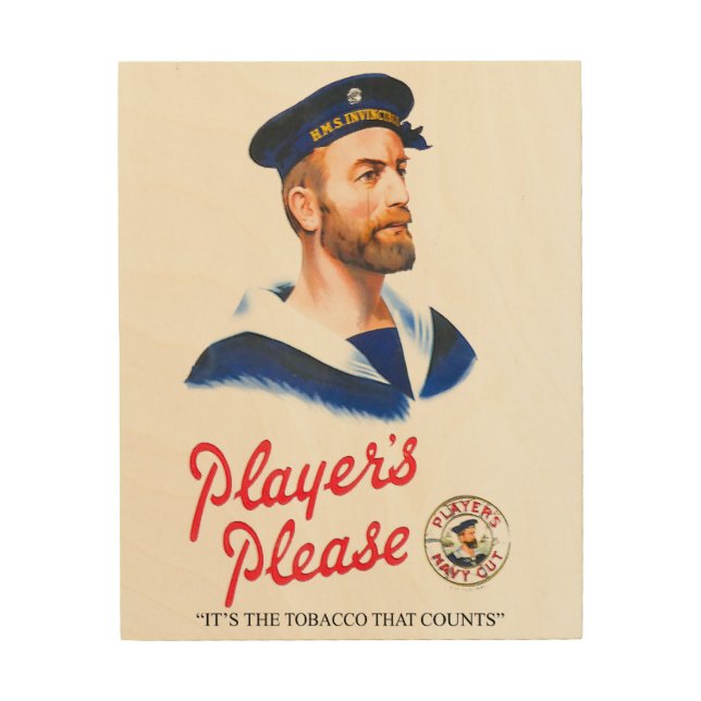 Vintage cigarette add for Wood Wall Art (Front)