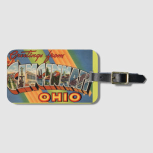 Vintage Cincinnati Greeting  Luggage Tag