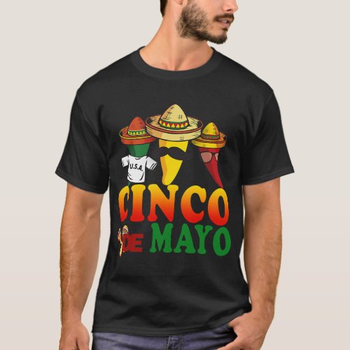 Vintage Cinco De Mayo Mexico Funny Peppers T_Shirt