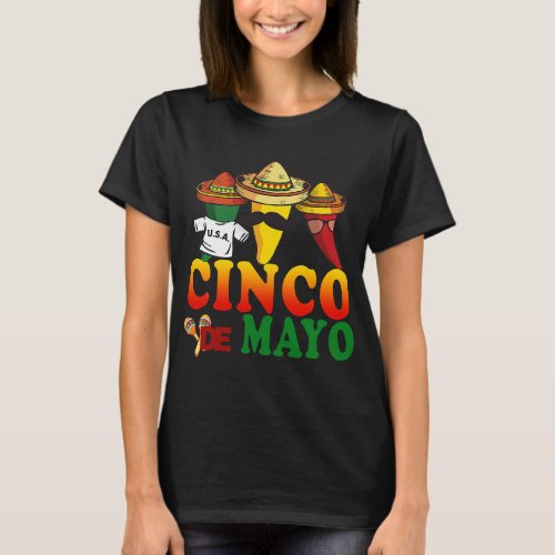 Vintage Cinco De Mayo Mexico Funny Peppers T_Shirt