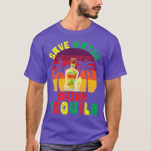 Vintage Cinco De Mayo Save Water Drink Tequila Par T_Shirt