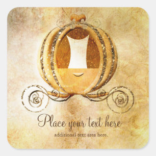 Vintage Cinderella Carriage Princess Sticker Label