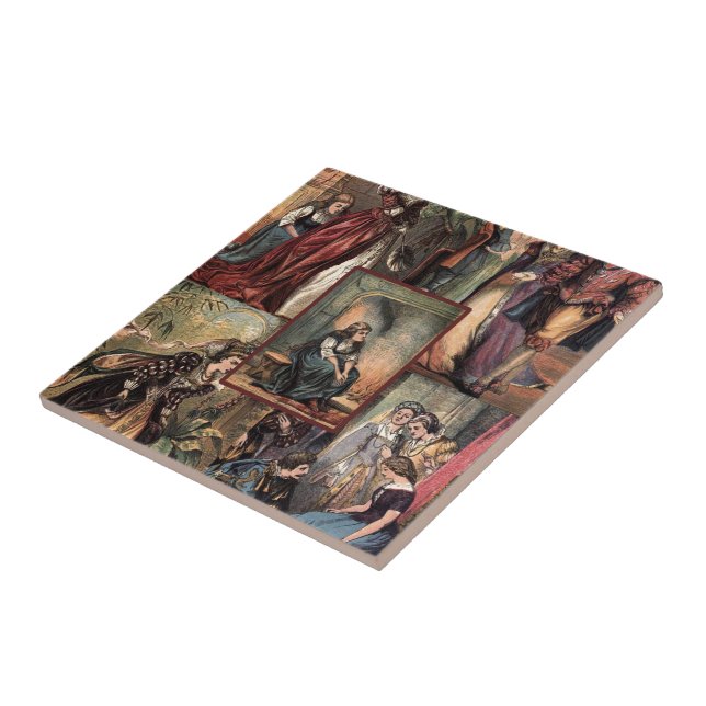 Vintage Cinderella Christmas Montage Tile (Side)