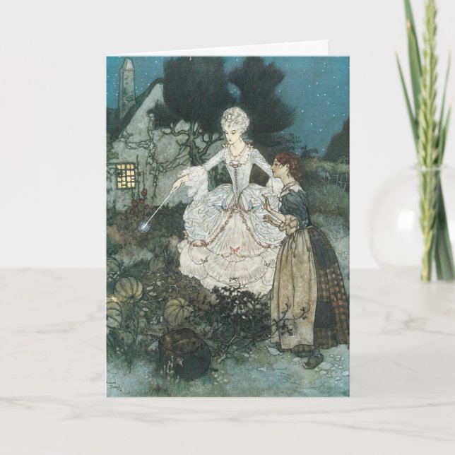 Vintage Cinderella Fairy Godmother by Edmund Dulac Card (Front)