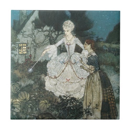 Vintage Cinderella Fairy Godmother by Edmund Dulac Ceramic Tile