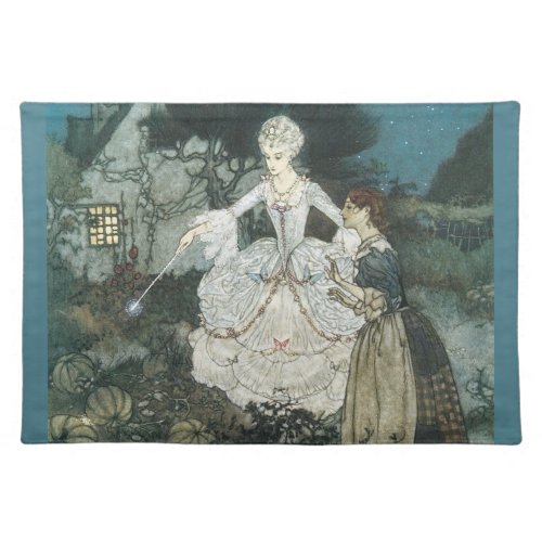 Vintage Cinderella Fairy Godmother by Edmund Dulac Cloth Placemat