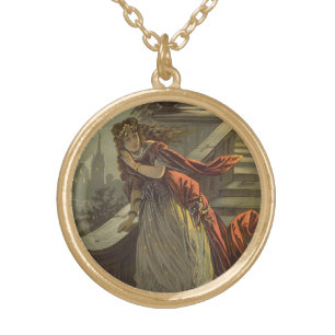 Vintage Cinderella, Victorian Fairy Tales Gold Plated Necklace
