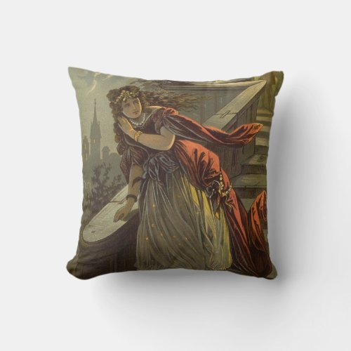 Vintage Cinderella Victorian Fairy Tales Throw Pillow