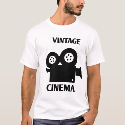 Vintage Cinema Cameraman Old Movie Camera Operator T_Shirt