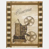 Vintage Cinema Fleece Blanket