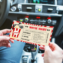 Vintage Cinema Movie Ticket Birthday party  Invitation