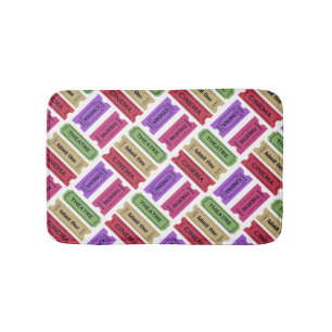 Vintage Cinema & Theatre Ticket Stubs Pattern Bath Mat