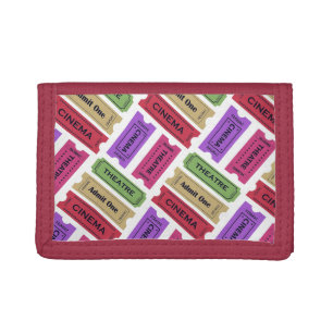 Vintage Cinema & Theatre Ticket Stubs Pattern Tri-fold Wallet