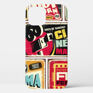 Vintage cinema tin signs collection. Movie industr iPhone 12 Case